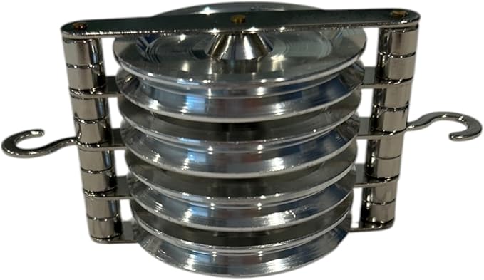 16085: Quadruple Pulley Kit - Physics Classroom or Homeschool STEM Tool - Demonstrates Force, Motion, Gravity, Inertia, Acceleration, Mechanical Advantage