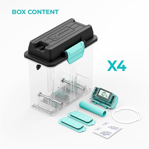 Polymaker 3D Printing Filament Storage Box 4-Pack - PolyDryer Box x4 for Continuous Filament Sealing and Protection, 3D Printer Filament Holder Compatible with PA Nylon, PLA, PVB, PETG, ABS, TPU