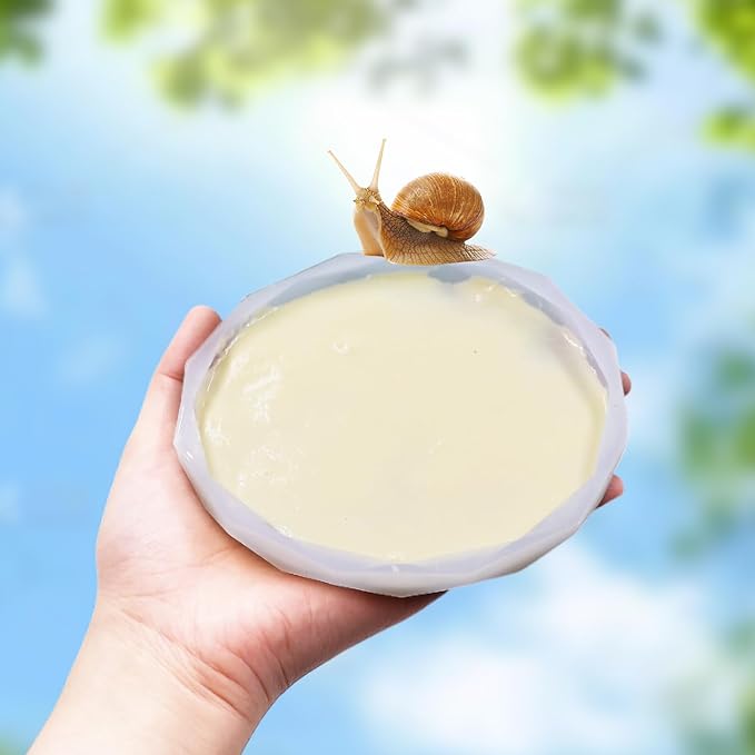 2 Pack Snail Habitat Kit, White Silicone Food Bowl and Water Dish for Snail, Snail Habitat Accessories, Pet Land Snail Supplies