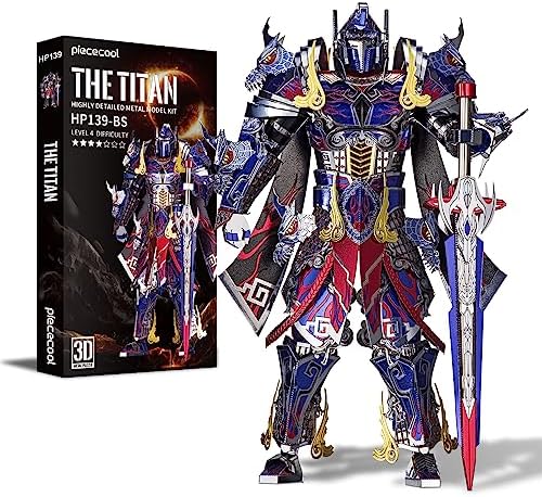 Piececool 3D Metal Puzzles with DIY Tools - The Titan Figure Mecha Model Building Kits for Adults, DIY Metal Crafts Kits Brain Teaser Puzzle Birthday Gifts - Image 7