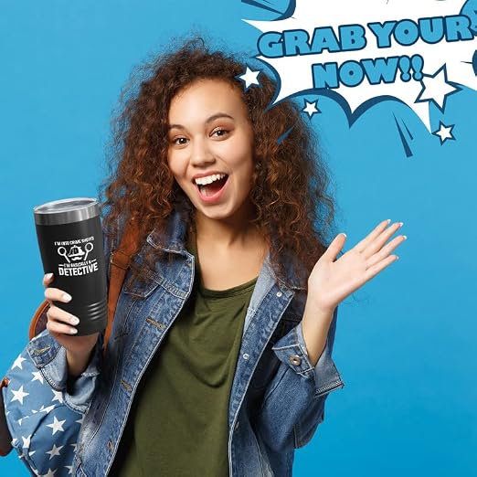 Detective Black Edition Tumbler 20oz - I'm into crime shows - Private inverstigator Public investigator enigmatic person police training gift - Image 6
