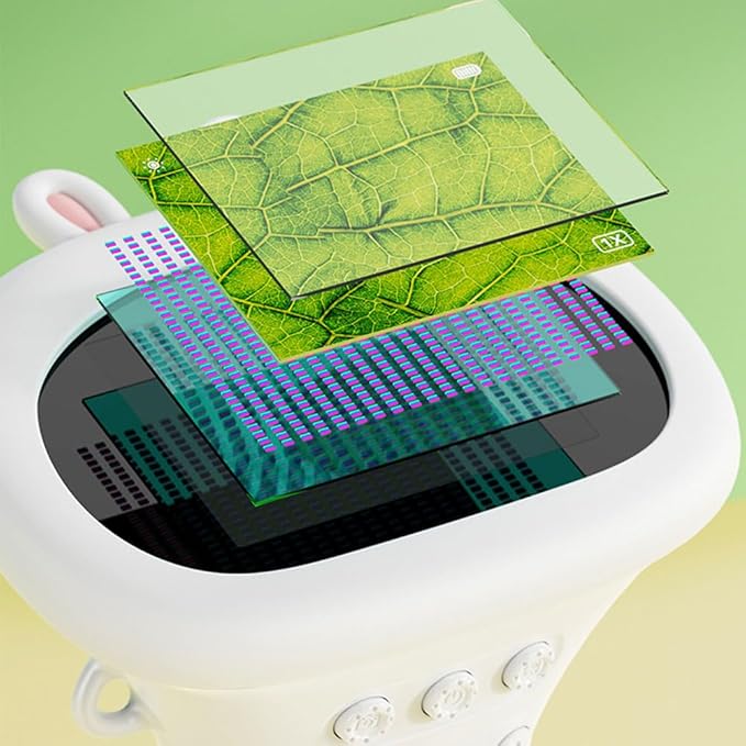 Buggy Lens Microscope Toy, Portable Optical Digital Microscope, 2" IPS Screen 1000x Handheld Digital Microscopes HD Pocket Portable Microscopes (Yellow)