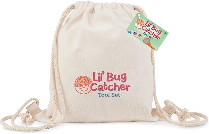 MindWare Lil' Bug Catcher Tool Set – Bug Catcher Kit for Kids Ages 5 & Up - Includes Backpack, Net, Magnifying Glass, Magnifying Bug Viewer and Tweezers