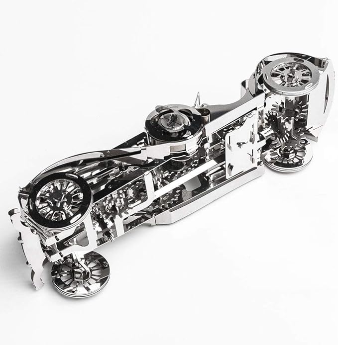 Model Car Kit 3D Model kit Glorious Cabrio2 - Moving Wind-Up Retro Car Collectible | 3D Puzzle for Adults - Metal DIY Kit | DIY Construction Set of a Vintage Car