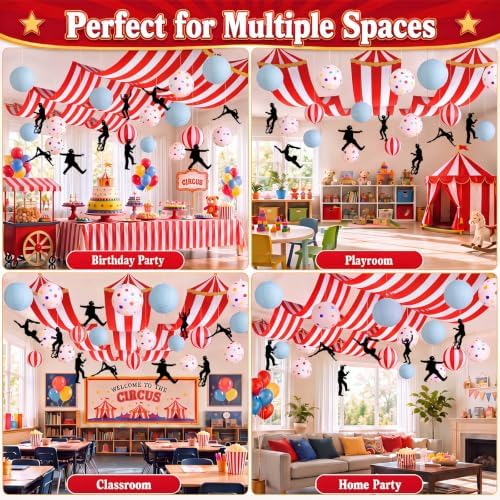 40 Pcs Circus Ceiling Party Decoration, Carnival Clown Hanging - Image 6