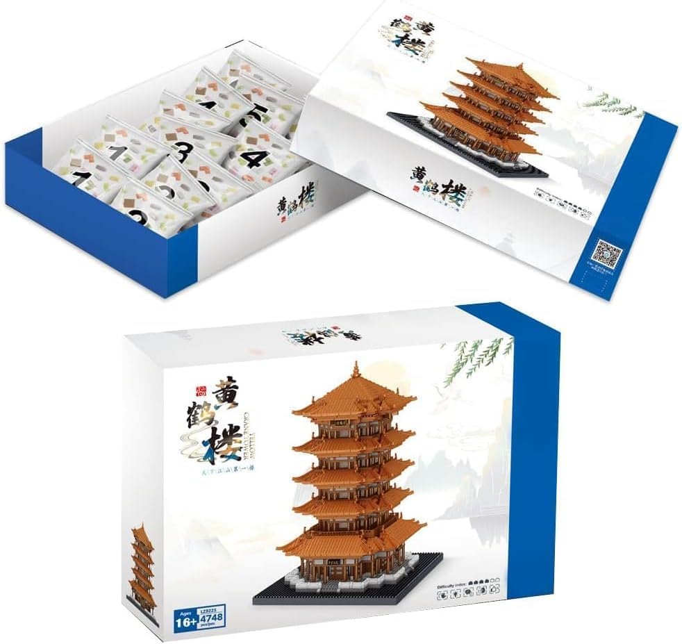 JOMIOD Chinese Architecture Micro Building Blocks Set, 4748 Pieces Yellow Crane Tower, World Famous Architecture Collectible Model Building Kit for Adults & Kids Aged 9-14 - Image 7