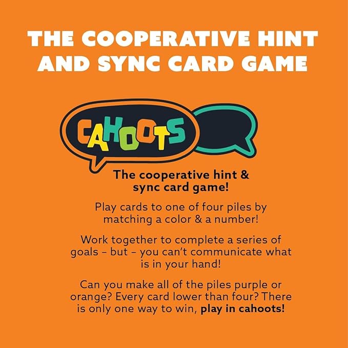 Gamewright - Party to Go - Cahoots Cooperative Hint and Sync Card Game
