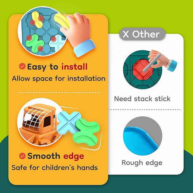 Kids Toys STEM Board Games - Logic Road Builder Brain Teasers Puzzles for 3 4 5 6 7 Year Old Boys Girls, Educational Montessori Birthday Gifts for Ages 4-8 Preschool Classroom Learning (29 PCS)