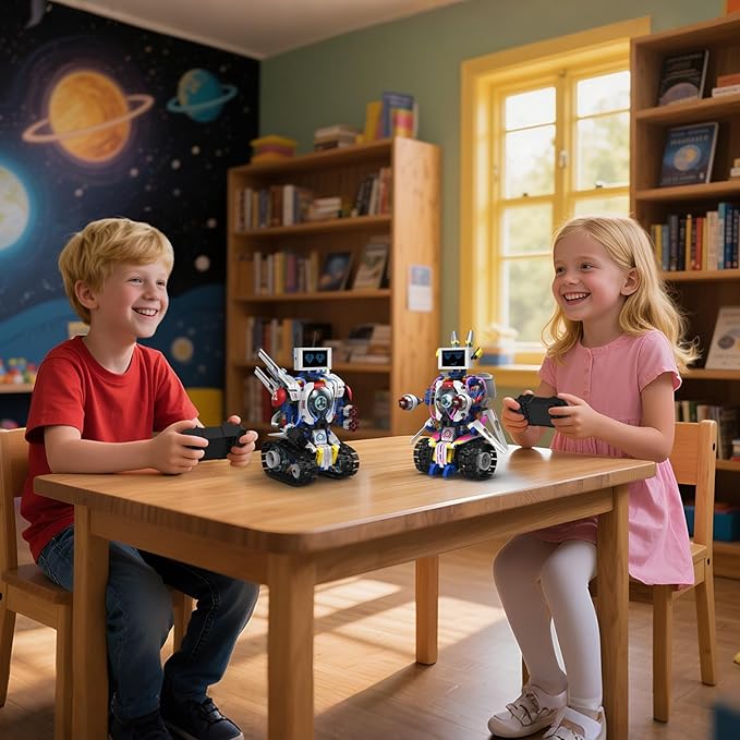 5 in 1 Robot for Kids Ages 8-12,Remote Control & APP Programmable Robotics, Eye Coding Toys-DIY Building Science Educational Kit, STEM Robot Kits Present for Teen Boys Girls (603 PCS)