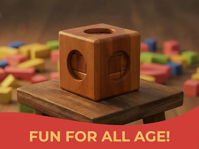 BSIRI Soma Puzzle Cube Wooden Toy Brain Teaser Desk Board Games Adults Master Block Christmas Mind Magic Benders Wood Hand Cube Family Teens Boy Classic