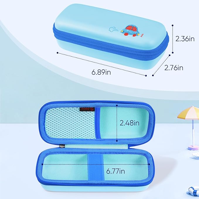 FINTIE Case Compatible with 3Doodler Start+ Essentials (2024/2023) 3D Printing Pen for Kids, Hard Storage Organizer Box with Hand Strap for Printing Filament Refill, USB Charger (Box Only), Blue