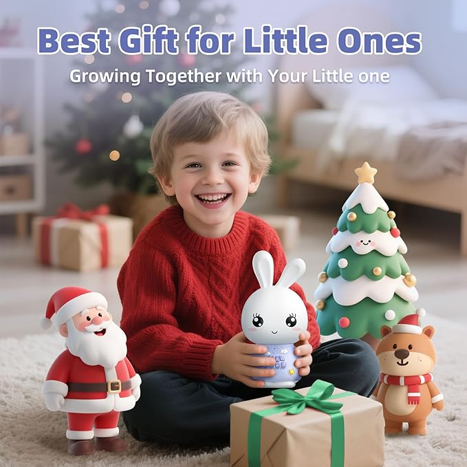 alilo AI Toys for Kids, ChatGPT Smart Companion with Real-Time Voice, 4 Agents & 91 Languages, Preloaded 48 Bunny English/50 Stories/66 Music/28 Lullabies/34 Classical Tunes, Bluetooth Speaker