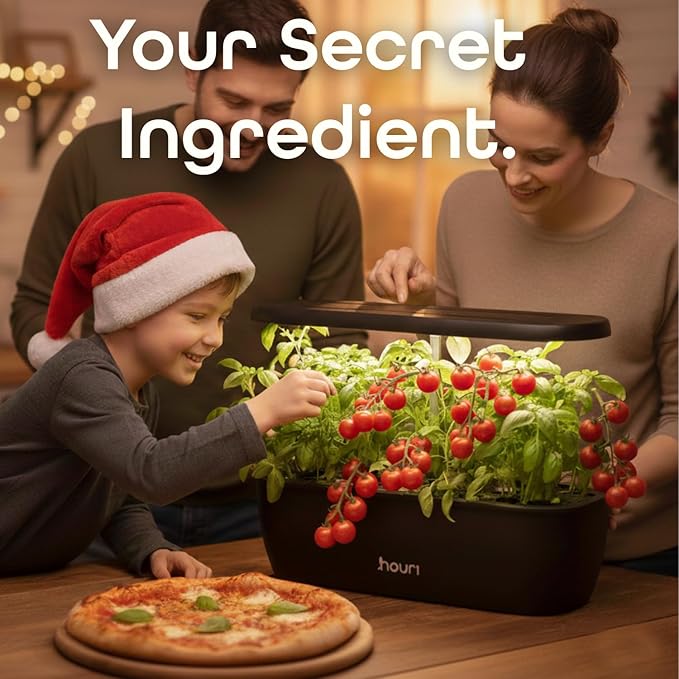 Nouri 12 pod APP Smart Garden for Home Cooks | Heirloom Tomato | Hydroponics Growing System | LED Grow Lights | Indoor Herb Garden Kit | Herb Growing Kit Indoors for Plant Lovers, Gardeners, Kitchen