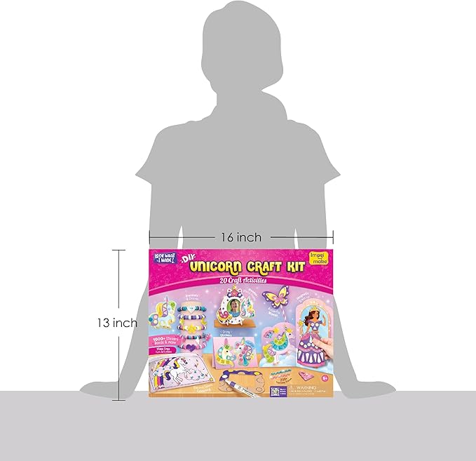 Imagimake Unicorn Craft Kit | 20+ Mess Free Activities | Bracelet Making Kit, Magnetic Board Princess Dress Up, Unicorn Stickers and More | Christmas Gifts & Christmas Crafts for Girls Ages 5, 6, 7, 8