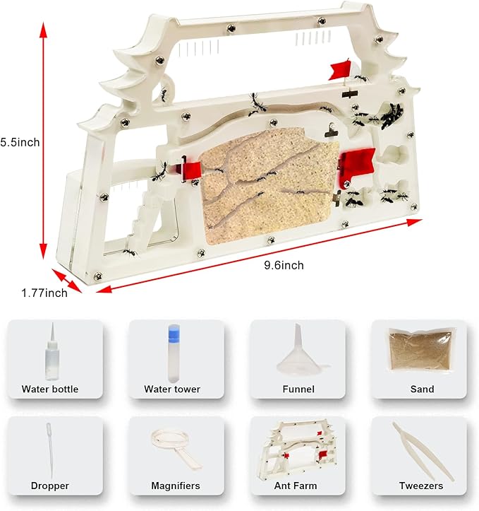 Ant Farm Castle,Ant Colony Habitat Observation Tool Kits,Bug Terrarium House,Nature Learning Toys, Education Science Kit