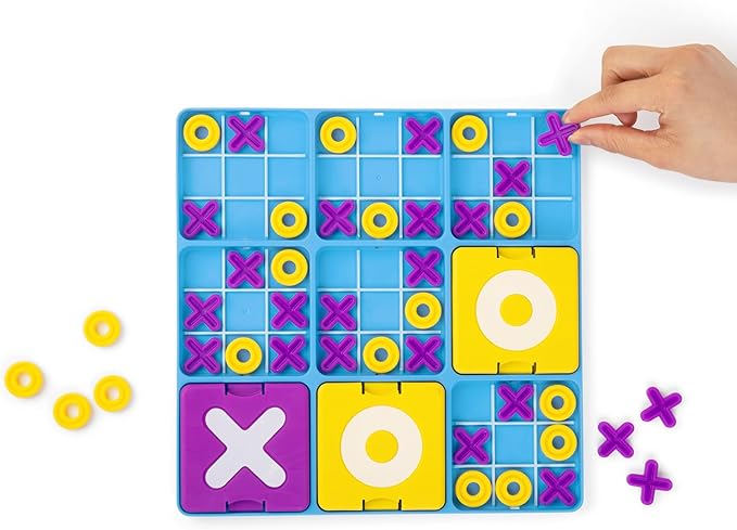 Ultimate Tic Tac Toe™ By Relatable, Board Games For Family Game Night, Includes 1 Board, 41 Mini X's, 40 Mini O's, 5 Large X's, 5 Large O's, Great for Christmas Party Games, & Thanksgiving Activities