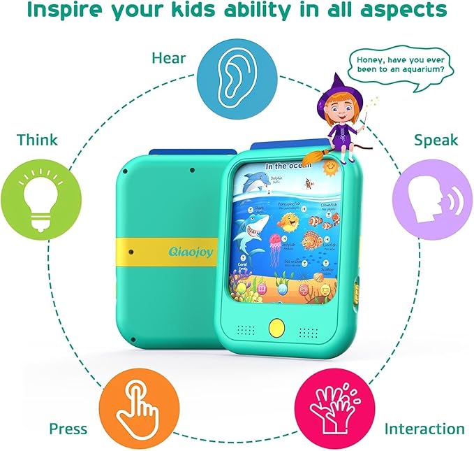 Kids Learning Tablet Educational Learning Pad for Toddlers 2-5 to Learn Alphabets, Numbers, Foods, Time, Music, Talking Cards for Toddlers,Learning Educational Toy Kids Gifts