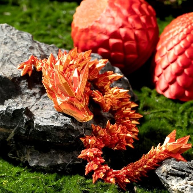 3D Printed Dragon Egg Toy, Fidget Toys for Children, Xmas Gift for Adults with Stress, Autism, ADHD, Perfect Christmas Stocking Stuffer (4 Pack)