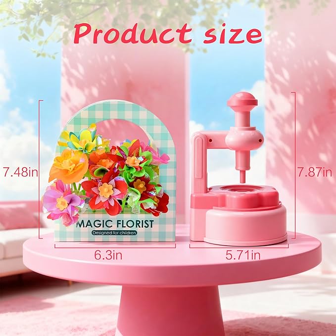Unitour DIY Flower Bouquet Craft Kits,Arts and Crafts Flowers Market Toy for Kids,Birthday Gift for 4 5 6 7 8 9 10 Year Old Girl Boy (Flower Craft Kits)