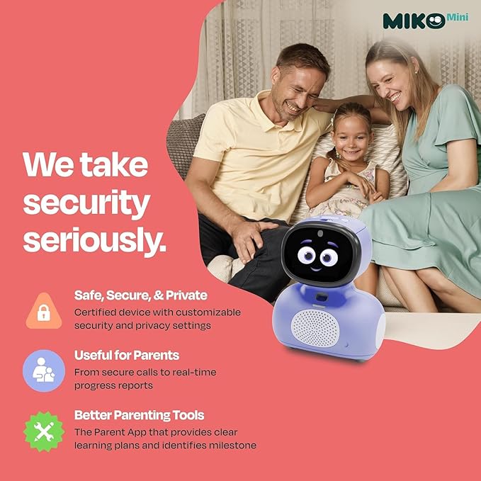 MIKO Mini: AI Robot for Kids with 30-Day Free Max | Voice-Interactive Play & STEAM Activities | Games, Stories & Dance | Child-Safe, Compact Gift for Boys & Girls Ages 5–10 | Purple