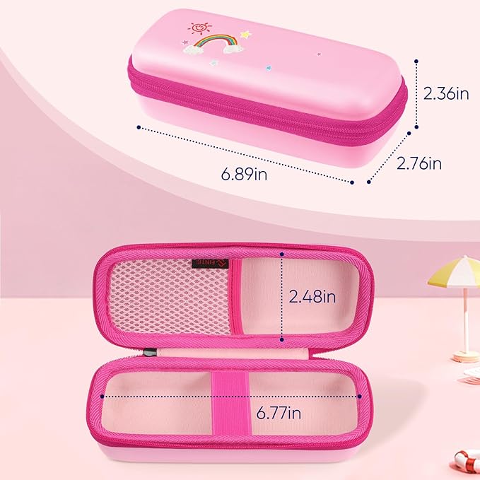 FINTIE Case Compatible with 3Doodler Start+ Essentials (2024/2023) 3D Printing Pen for Kids, Hard Storage Organizer Box with Hand Strap for Printing Filament Refill, USB Charger (Box Only), Pink
