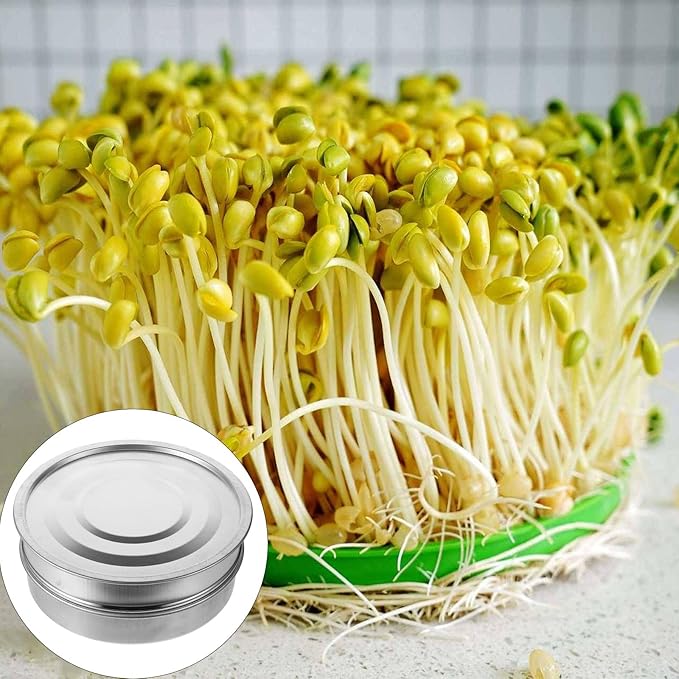 ARTIBETTER Stainless Steel Sprouting Tray Kit Set with Fine Wire Mesh and Base Lid for Seed Germination Easy Growing Sprout Trays for Gardening Healthy Planting Supply at Home and Office