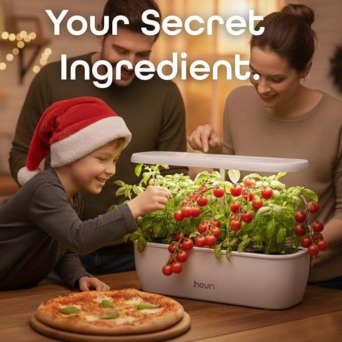 Nouri 12 pod APP Smart Garden for Home Cooks | w/Heirloom Salad | Hydroponics Growing System | LED Grow Lights | Indoor Herb Garden Kit | Herb Growing Kit Indoors for Plant Lovers, Gardeners, Kitchen