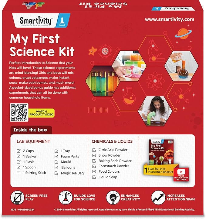 Smartivity My First Science Experiment Kit for Kids Ages 6, 7, 8, 9, 10, 11, 12 Years | 50+ Experiments I Christmas, Birthday Gift I Science Projects for Boys & Girls, STEM Toys for 6 to 12 Years