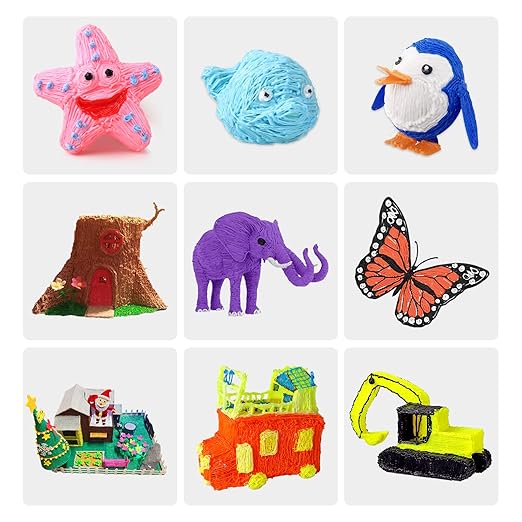 3D Pen Refills 1.75mm PLA Filament 640 Feet 16 Colors, Each Color 40ft, Bonus 250 Stencils eBooks, dikale 3D Pen Material