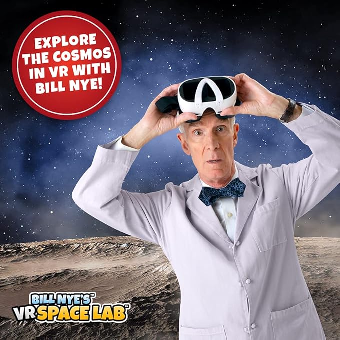Abacus Brands Bill Nye's VR Space Lab - Virtual Reality Kids Science Kit, Book and Interactive STEM Learning Activity Set (Materials & Book Only (No Goggles))