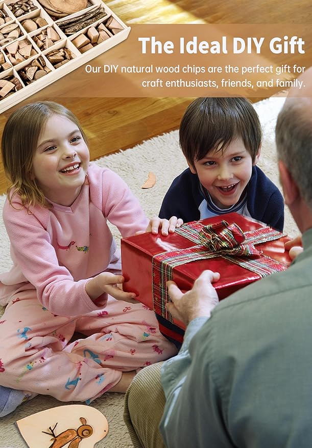EVDBOBO DIY Wood Chip Craft Kit -Elevate Loose Parts Play Interaction-Enhance Kid Creativity with Natural Wood Slices