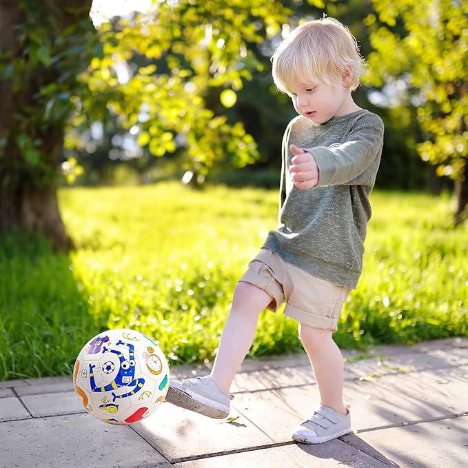 ZOOJOY Color Your Own Soccer Ball with Markers, Soccer Gifts for Girls Boys, Size 3 Monster Paint Personalized Arts and Crafts Kit for Kids, Ball Game Birthday Gift Toys for Toddlers 3-10
