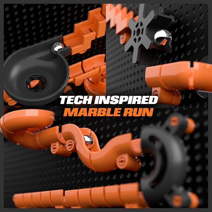 Precision Marble Run - 125 Piece STEM Building Set - Educational Learning Science Toys Kits for Kids Ages 5+ Adults - 3D Marble Maze Construction Game, Christmas Birthday Gifts for Boys, STEM Project