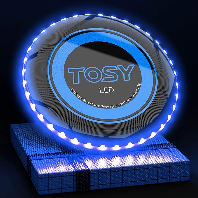 TOSY Bundle of 3-2X Green + Blue - Flying Disc 36 LEDs, Super Bright, Smart Modes, Auto Light Up, Rechargeable, Cool Fun Christmas, Birthday & Camping Gift for Men/Boys/Teens/Kids, 175g Frisbee