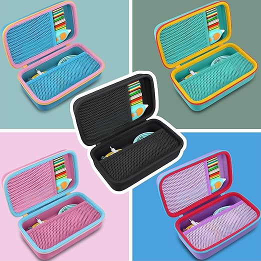 Case Compatible with 3Doodler Start+ Essentials/3Doodler Flow 3D Printing Pen,Storage Holder for 3D Pen PLA Filament and Charger (Blue Case,Yellow Zipper)