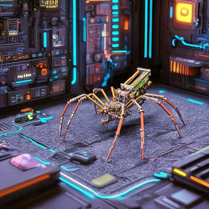 Steampunk Mechanical Insect Spider Model Hobby Kit,DIY Projects Metal Building 3D Metal Puzzles Gifts for Birthday, Ideas(Mechanical Spider F)