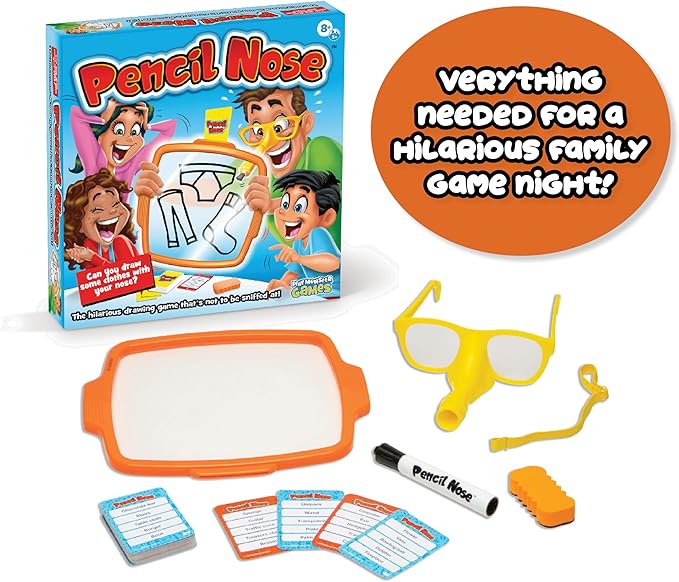 Toys Pencil Nose, Board Games for Family Night, Party Game for Kids 8 Years and Up and Adults