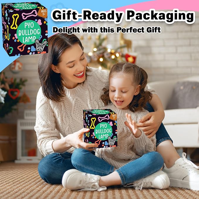 FUNZBO Paint Your Own Dog French Bulldog Lamp Kit - Arts and Crafts Supplies Painting Kits for Kids Teens, DIY Night Light Dog Toy for Toddler Girl Boy 3 4 5 6 7 8 9 10 11 12 Christmas Birthday Gifts
