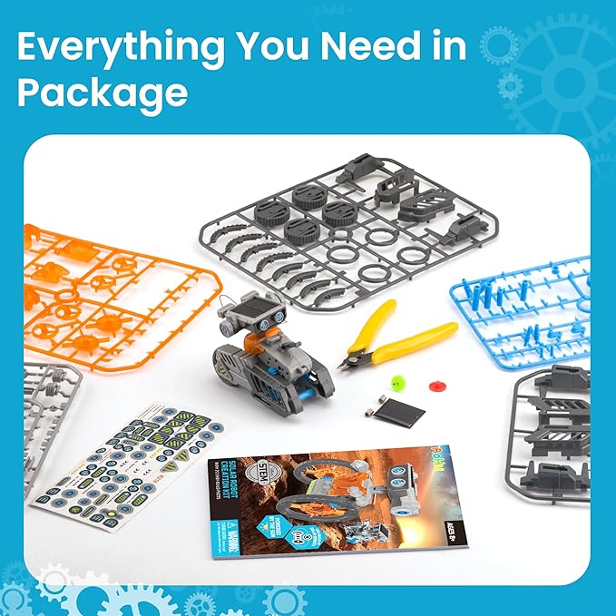 AOHU Solar Robot Building Kit Christmas STEM Gift for Boys Aged 8-13, DIY 15-in-1 Educational Science Building Toy, Solar or Battery Powered Robotic Set for Children Birthday with 212 Pieces