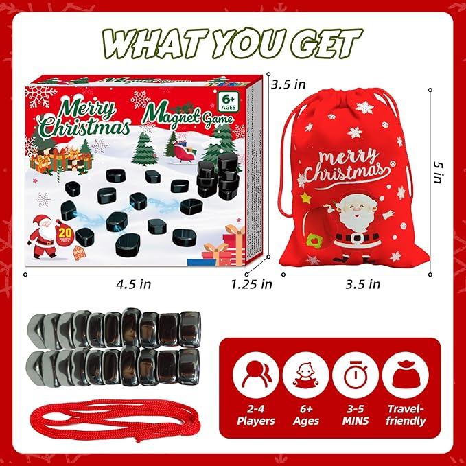Magnet Game, Family Games for Kids and Adults, Board Games for Adults and Kids 2-4 Player, Magnet Game with String for Family Games Night, Stocking Stuffers Gift for Kid Seniors Elders Christmas