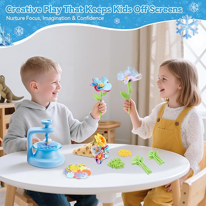 Hamdol Flower Press Toy Accessories for Kids, DIY Fabric Flower Craft Refill Kit, Arts & Crafts Supplies for Flower Bouquet Making