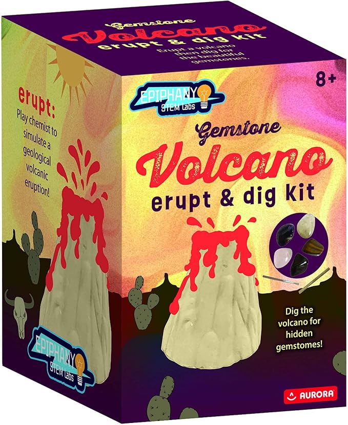 Aurora® Toys Educational Epiphany STEM Labs™ Gemstone Volcano Erupt & Dig Kit Toy - Engaging Toy for Scientific Discoveries - Great for Classrooms or Group Learning Environments - 1 Set