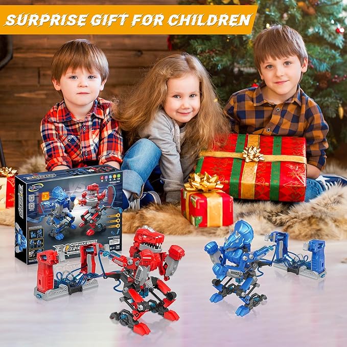 Hydraulic Boxing Bots, STEM Building Kit for Kids, Build 2 Hydraulic-Powered Battle Robots, STEM Educational Fighting Robot Toy Set, Christmas Birthday Gift for Boys & Girls Ages 8-18 Adults