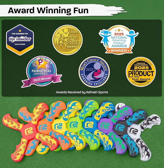 Boomerang for Kids - It Really Does Fly Back - Fun & Easy to Use Toy Gifts for Boys & Girls - Soft Foam Design Allows for Safe Play & Great Beginner Toy Gift Idea Kids Boy Birthday Gift Ideas Stuffers