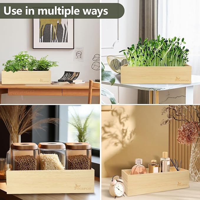 Herb Garden Planter Indoor Kit,Indoor Garden kit Come with Wooden Box &17 Planting Tools,Indoor & Outdoor Herb Planter for Kitchen Windowsill,Herb Plant Pot for Gardener,DIY Indoor Grow Kit Gifts