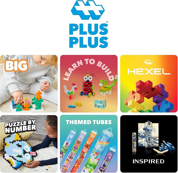 PLUS PLUS 240 Piece Interlocking Building Blocks for Kids, Open Ended Connecting Toys, Stem Bin Classroom Mini Manipulatives - Glitter Frost Mix Play Tube