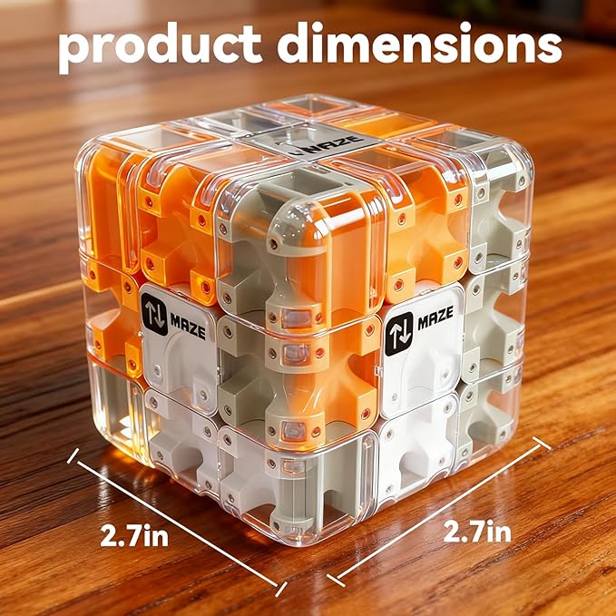 Large Labyrinth 3D Puzzles Maze Cube - Engaging Brain Teaser - 3D Maze Ball, Rubik Race Game, Improve Spatial Recognition, Relieve Stress