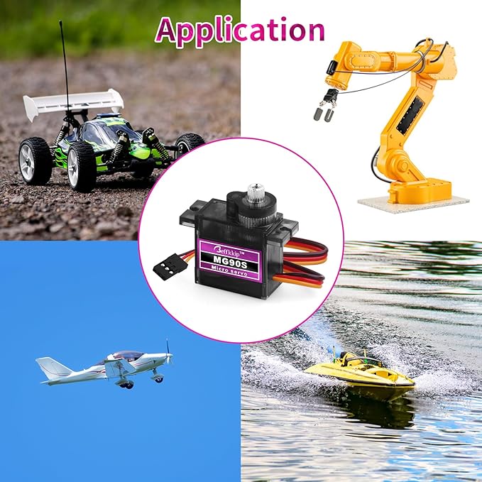 5 Pack Mg90s Servo Motor 9g Micro Servos Kits Metal Gear for DIY Smart Robot Toys RC Toy Car Model Helicopter RC Boat