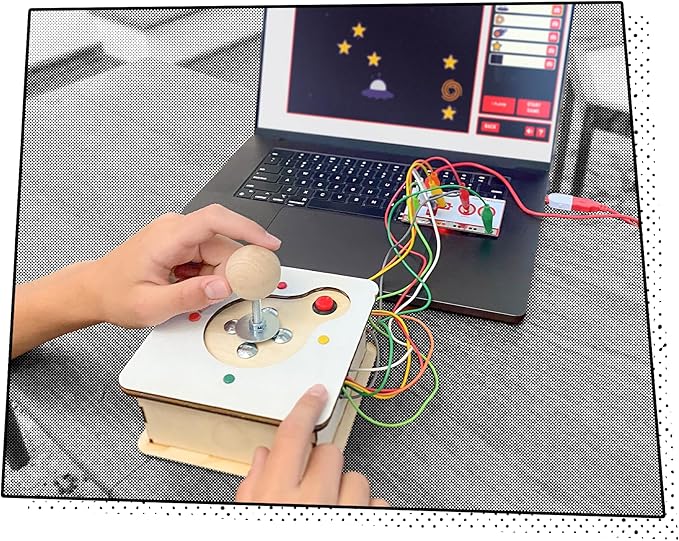Makey Makey Retro Joystick Invention Launchpad Starter Bundle - Activity kit for STEM Engineering and Coding - Build, Customize, and Play Your Own Arcade Games
