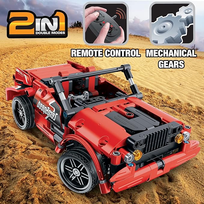 RC Car Building Toys for Boys Age 8-12 Fun STEM Activities for Kids and Cool Birthday for 7, 8, 9, 10+ Years Old Boys Remote Control Car Building Kit 2-in-1 RC Cars Kit to Build